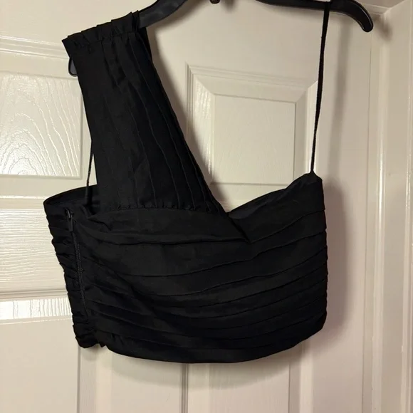 NWOT A.L.C. Women’s Apollo Linen One Shoulder Top Summer Vacation Resort Luxe - Picture 3 of 11